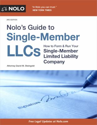 Nolo's Guide to Single-Member Llcs book cover image